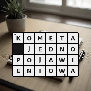 Hasło krzyżówkowe kometa poruszająca się po trajektorii w kształcie paraboli lub hiperboli która tylko jeden raz pojawia się w pobliżu słońca - kometa jednopojawieniowa – rozwiązanie, synonimy, podpowiedzi i definicje krzyżówkowe